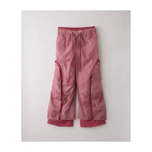 GRANCY Button Layered Design Nylon Pants