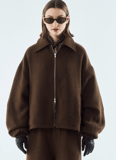 seyto Tweed volume tuck blouson