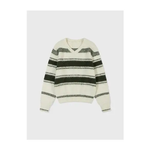 LOW CLASSIC Striped Fuzzy Sweater