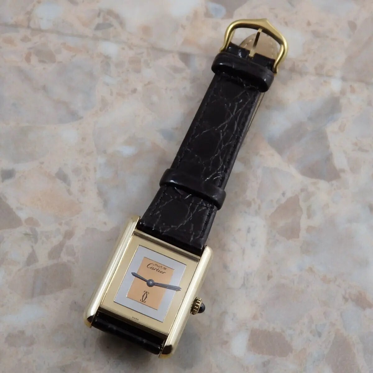 Cartier マストタンク LM サイズトリニティダイヤル 手巻き 1980年代