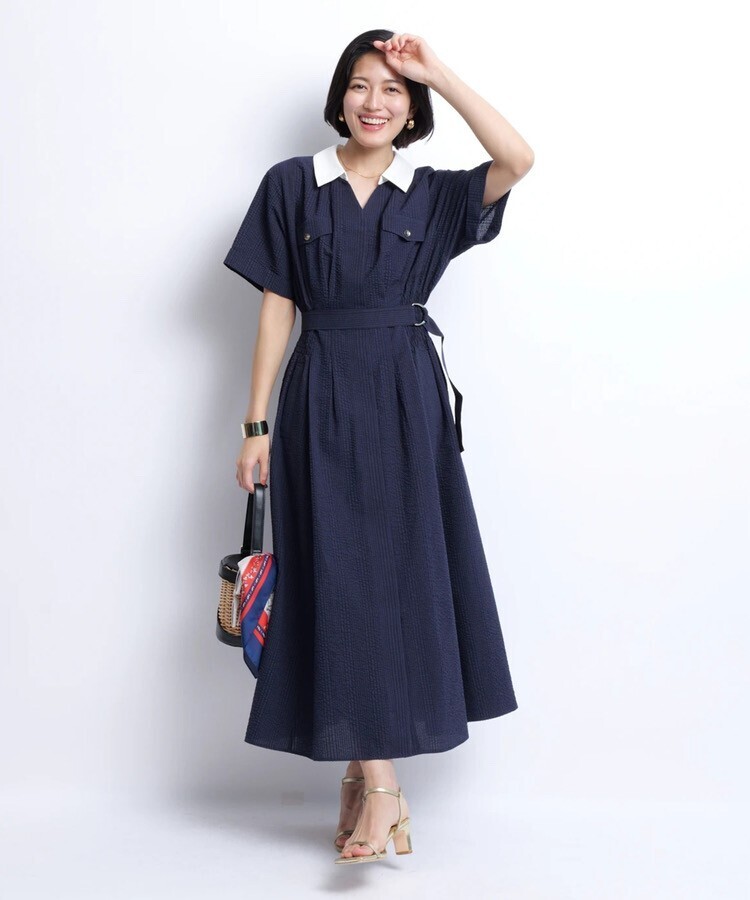 JUSGLITTY シャーリングシャツワンピース