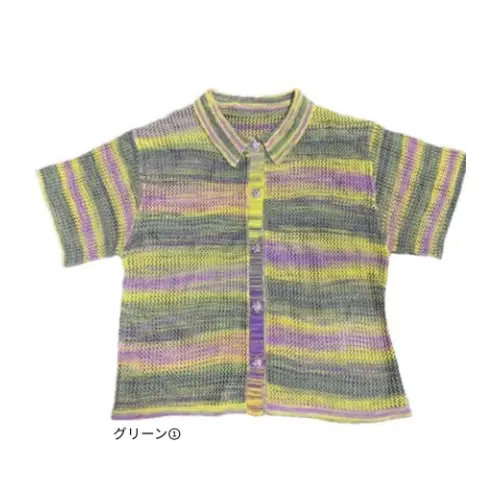 RE. マーブルニットシャツ グリーン