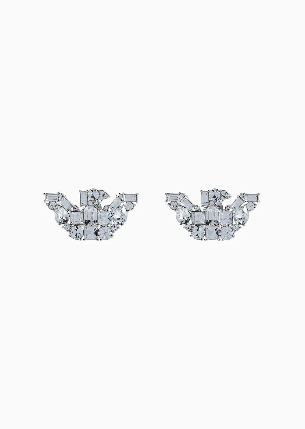 EMPORIO ARMANI スタッドピアス シルバートーンブラス
