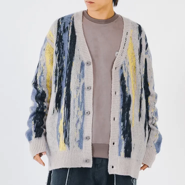 RE730 モヘアタッチ暖かなカーディガン