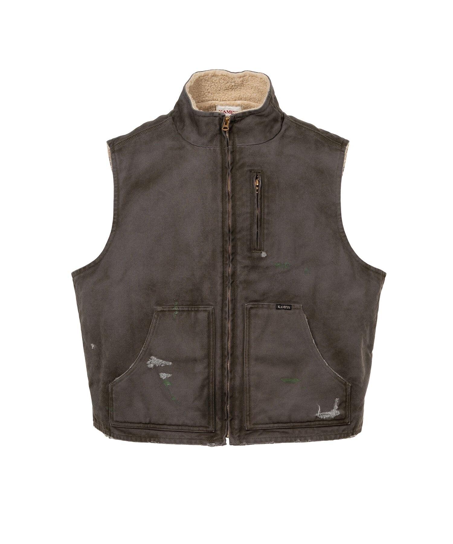 KAMIYA BORO Boa Lining Duck Vest