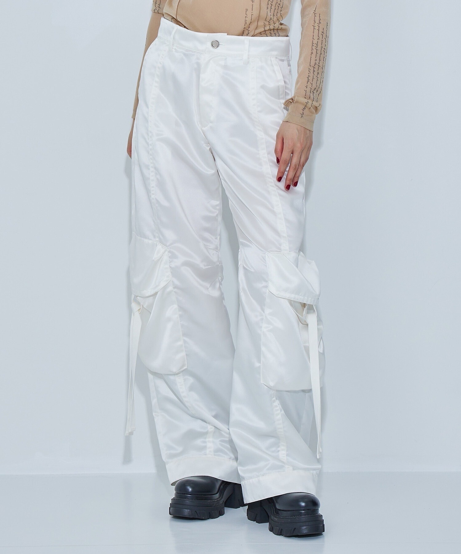 STUDIOUS Satin Cargo Pants
