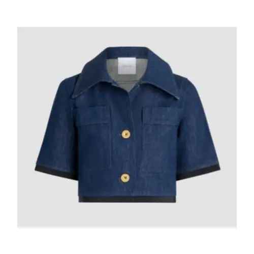 Patou コットンデニム ショートスリーブ クロップドジャケット