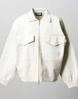 MAISON SPECIAL Prime-Over Double Pocket Knit Zip Blouson