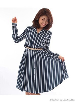SPIRALGIRL オープンカラーワンピース