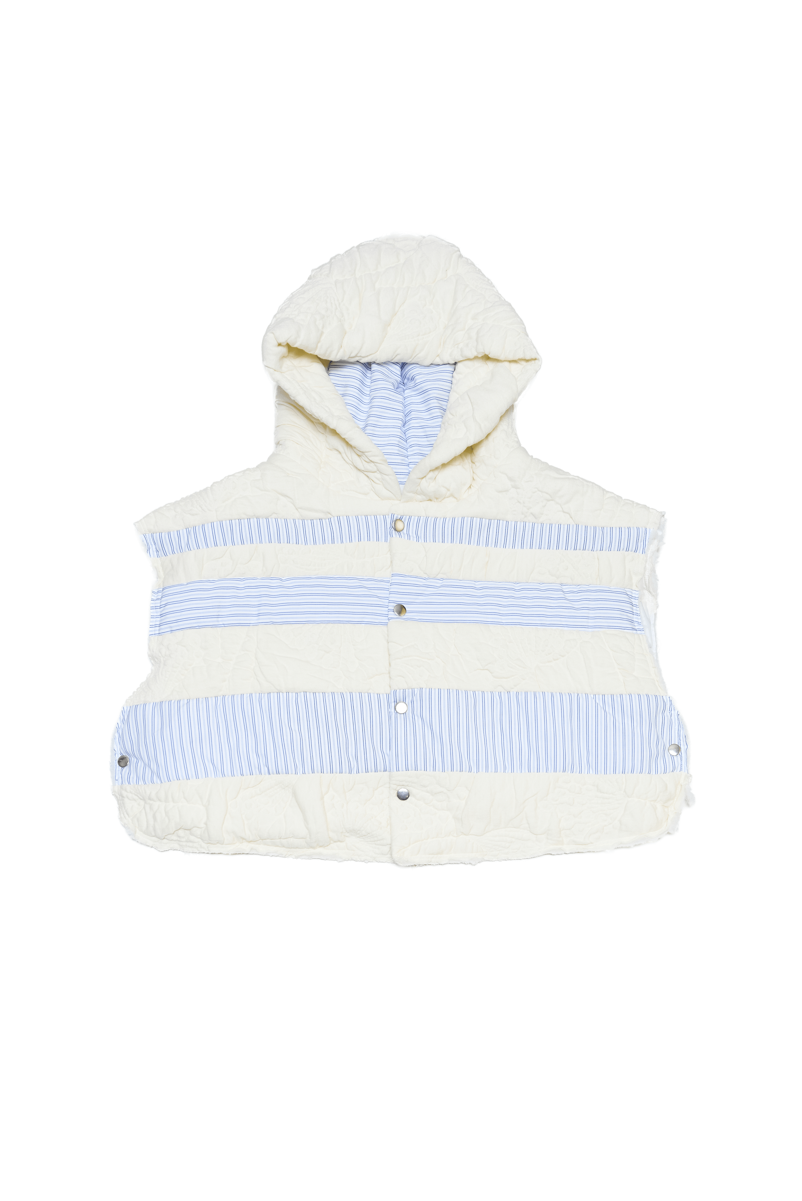 AMORPHIA TOKYO Quanta Hybrid Muffler (Split Ivory/Blue Stripe)