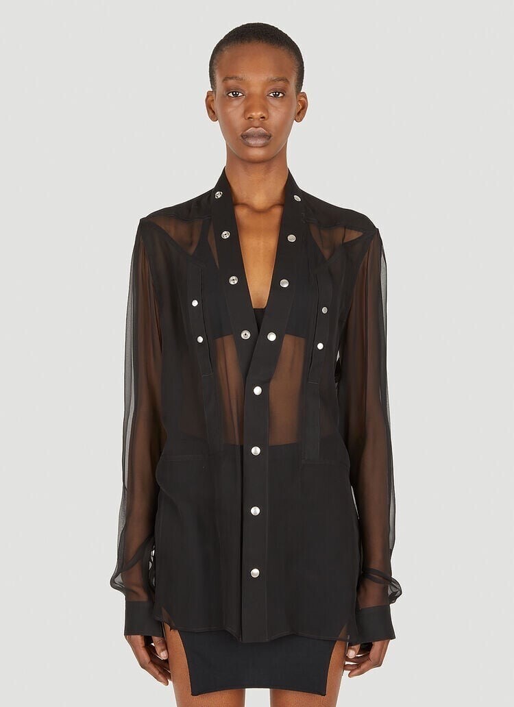 RICK OWENS ラリー シルクシフォンシャツ