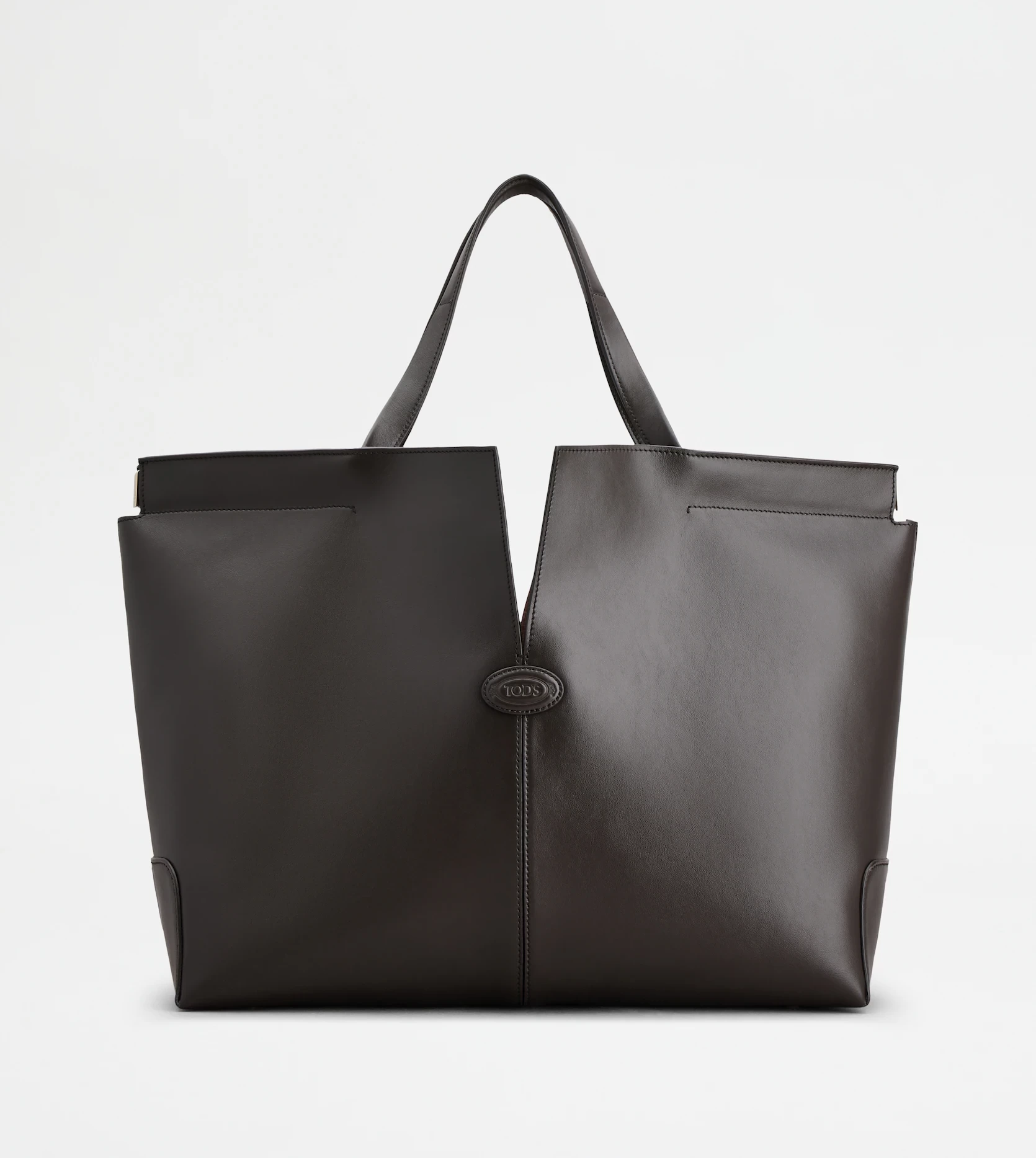 TOD'S Di バッグ フォリオ レザー ショッピング バッグ ミディアム