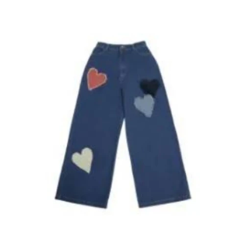 Boka nii ハートパッチワークデニムパンツ