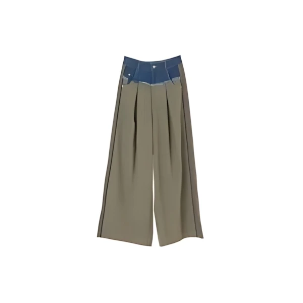AULA AILA DENIM COMBINATION WIDE PANTS