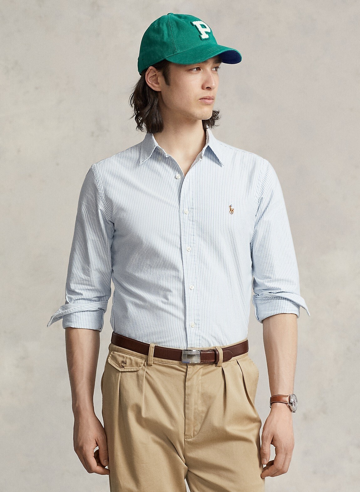 POLO RALPH LAUREN クラシック フィット ストライプド オックスフォード シャツ