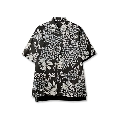 sacai FLORAL EMBROIDERED PATCH SHIRT