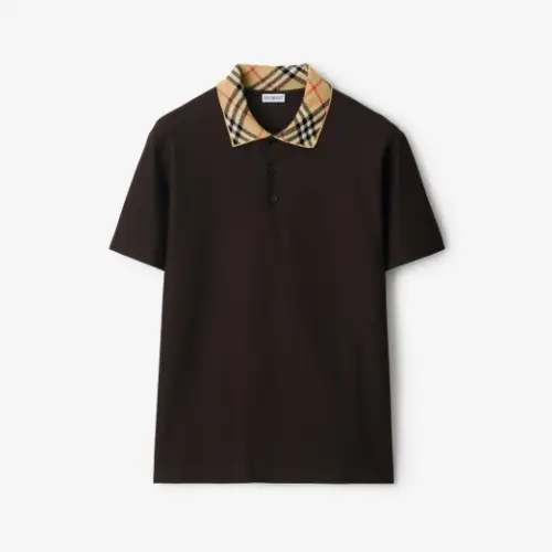 BURBERRY チェックカラー コットンポロシャツ