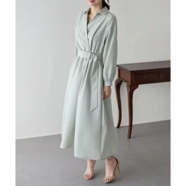 BLUEEAST カシュクールシャツワンピース