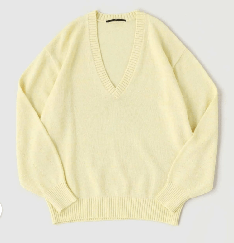 EDIFICE WASHI/WOOL DEEP V ネックニット