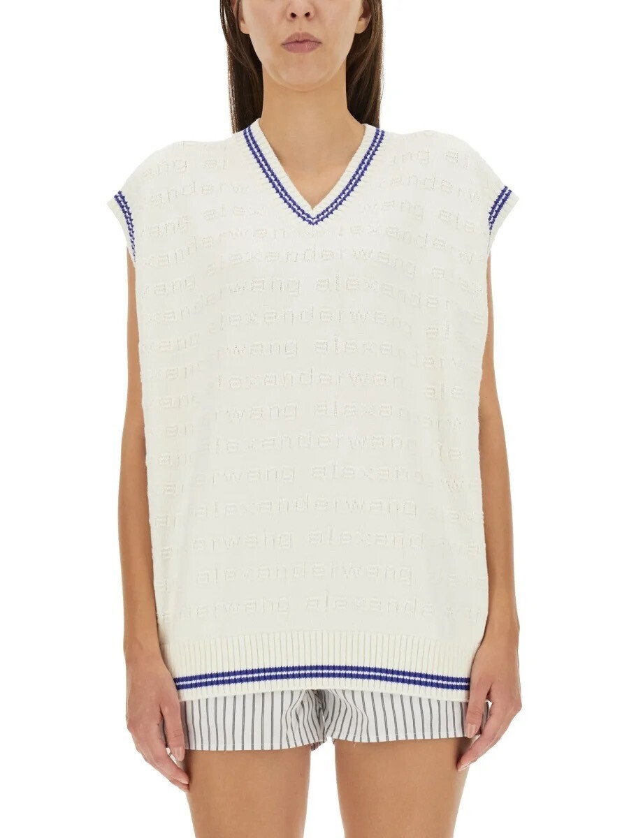 Alexander Wang ロゴ ディテール V ネック ベスト