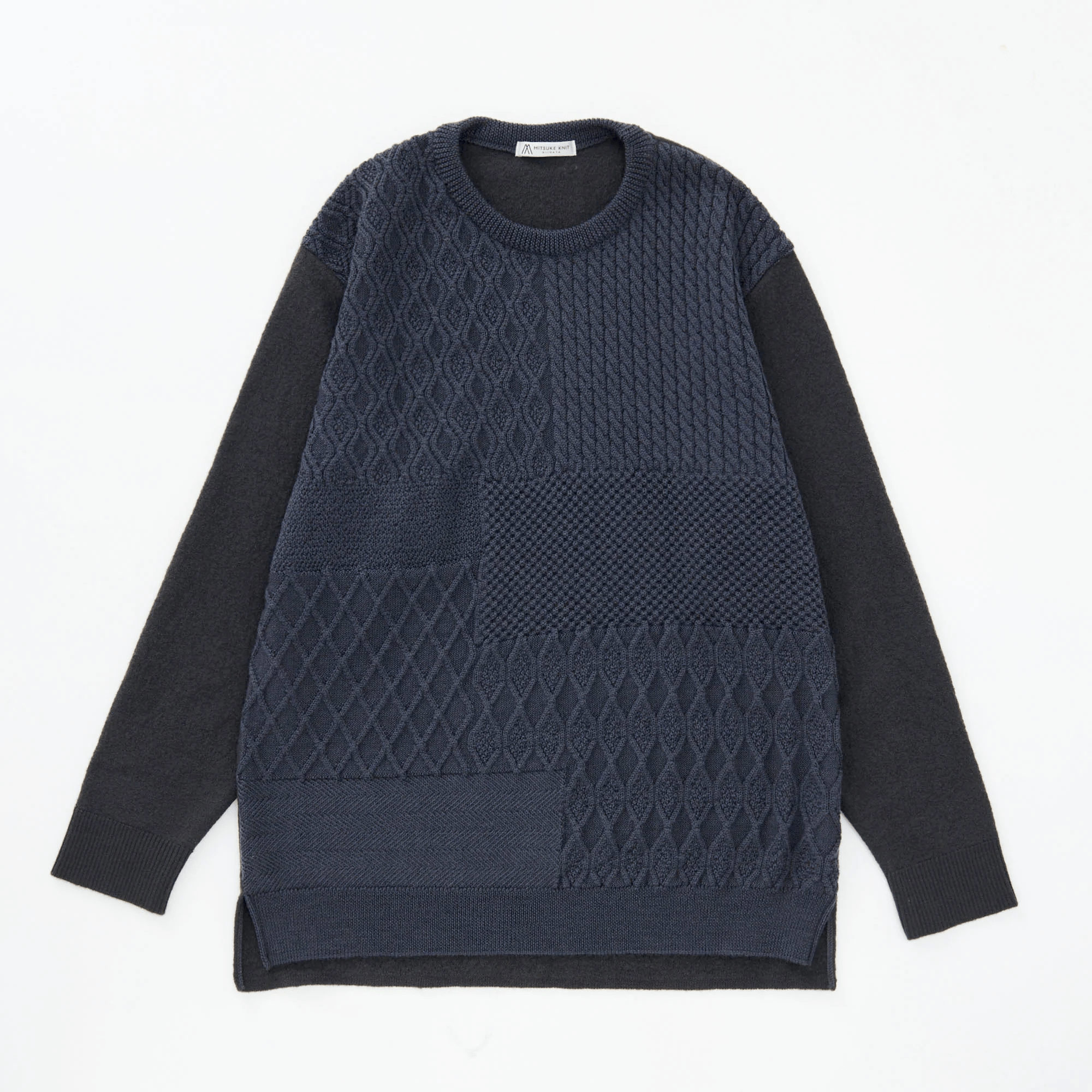ChareeBraver Patchwork Crew Neck Sweater