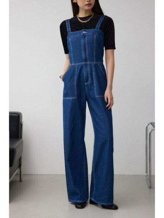 AZUL by moussy デニムベアワイドオールインワン