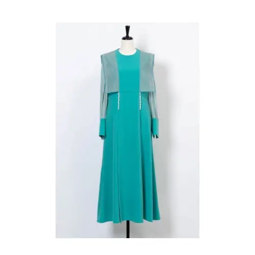 Arobe Pearl Lace BoxCollar Combi Dress