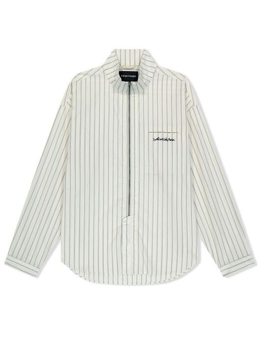 YESEYESEE Hi Neck Two Way Zip Up Shirt R5648
