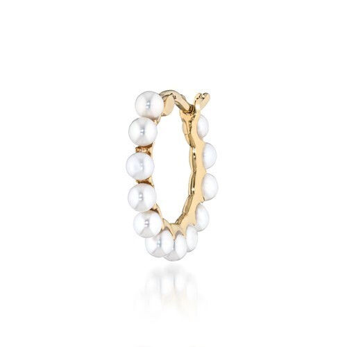 STAR JEWELRY BABY PEARL HOOP PIERCED EARRING