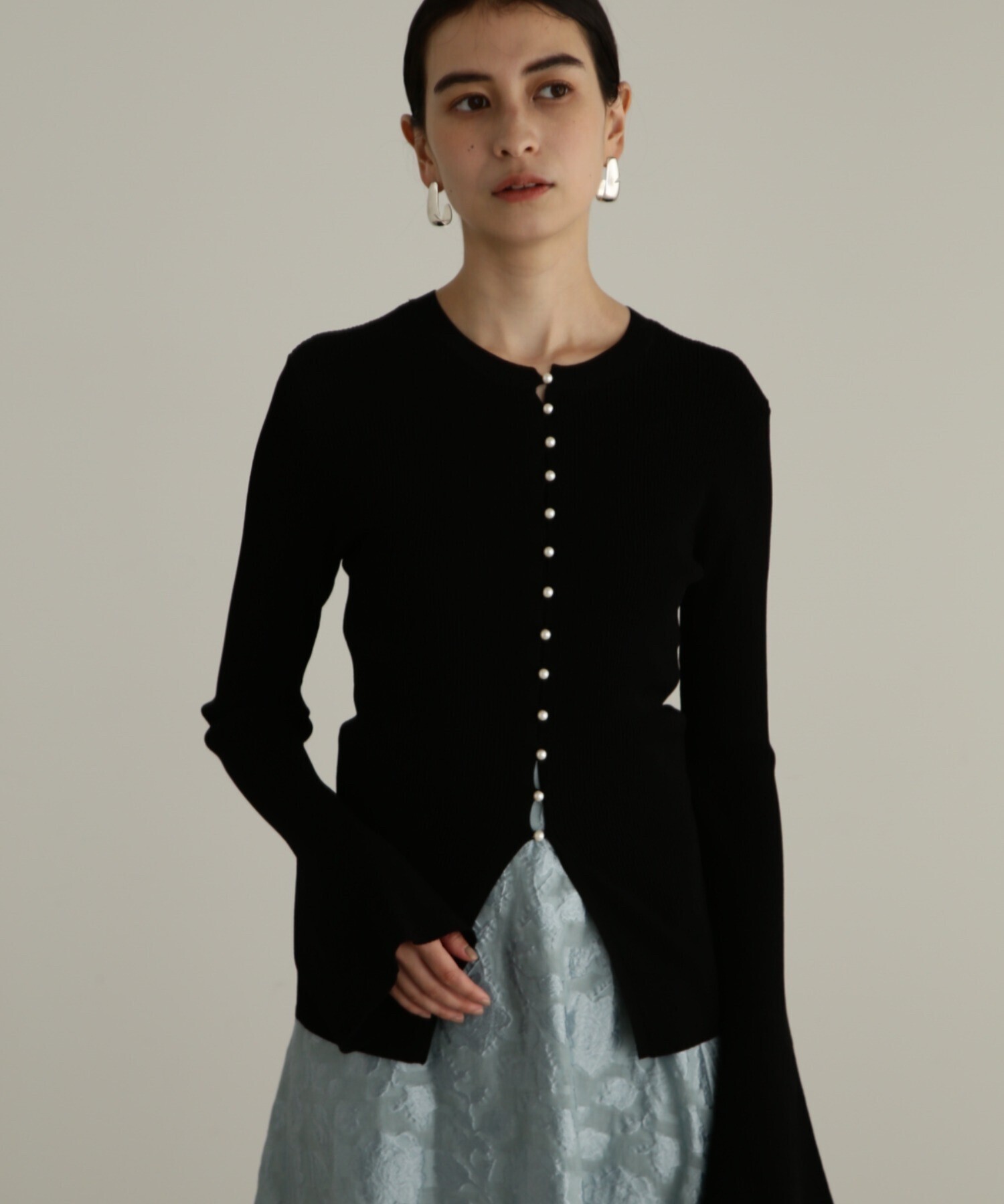 JILLSTUART パールリブニットトップス