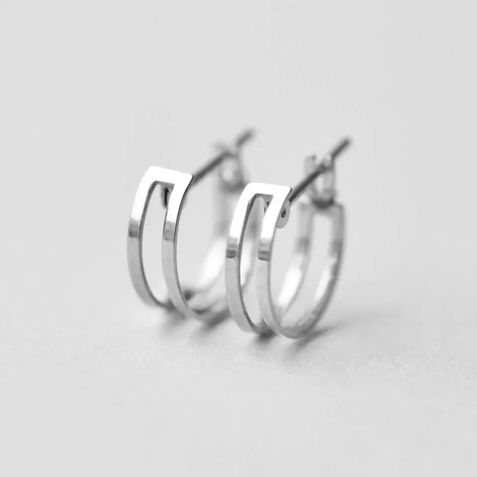 テイクアップ 二連ミニフープピアス