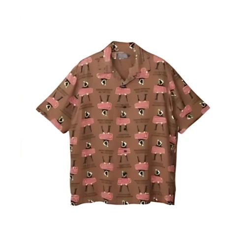 HYSTERIC GLAMOUR VIXEN GIRL柄 オープンカラーシャツ