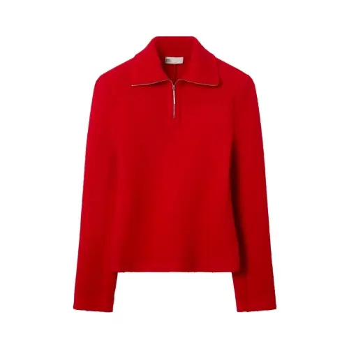 Tory Burch HALF-ZIP WOOL SWEATSHIRT