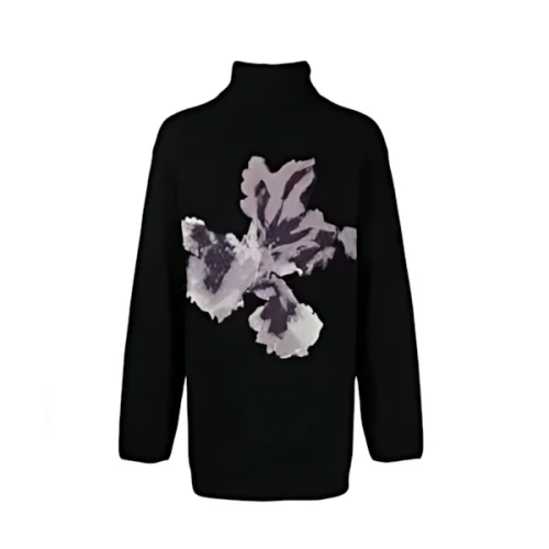 Yohji Yamamoto floral intarsia-knit wool jumper