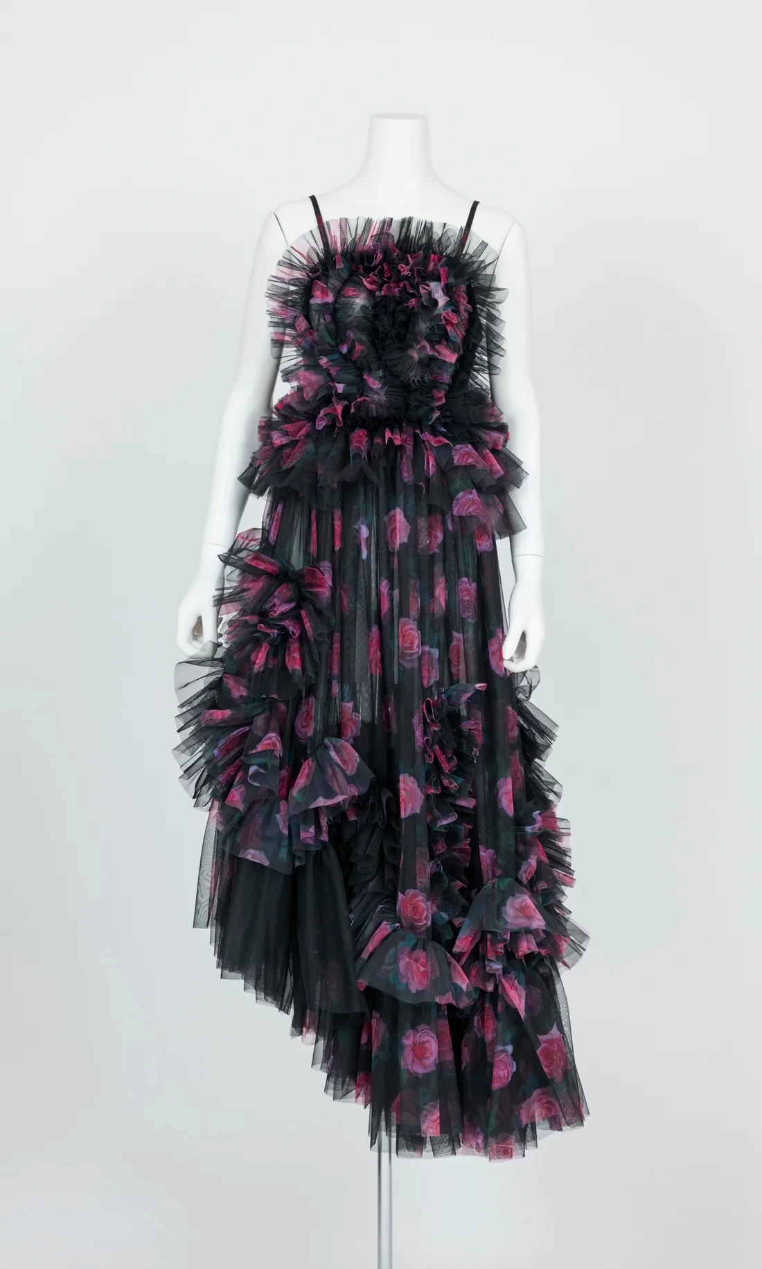 VIVIANO Tulle Ruffle Cami Dress