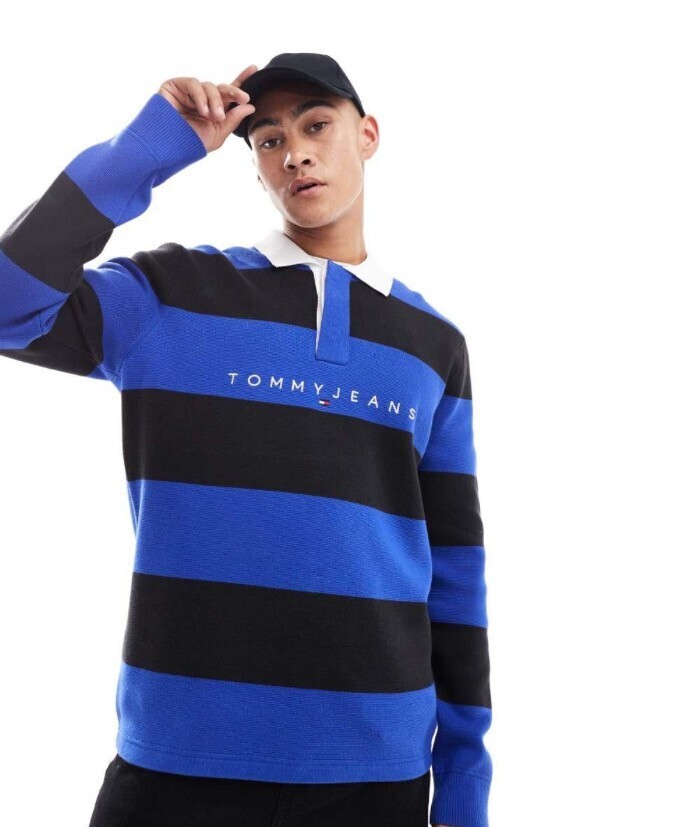 Tommy Jeans トミージーンズ ストライプ ラグビー ジャンパー