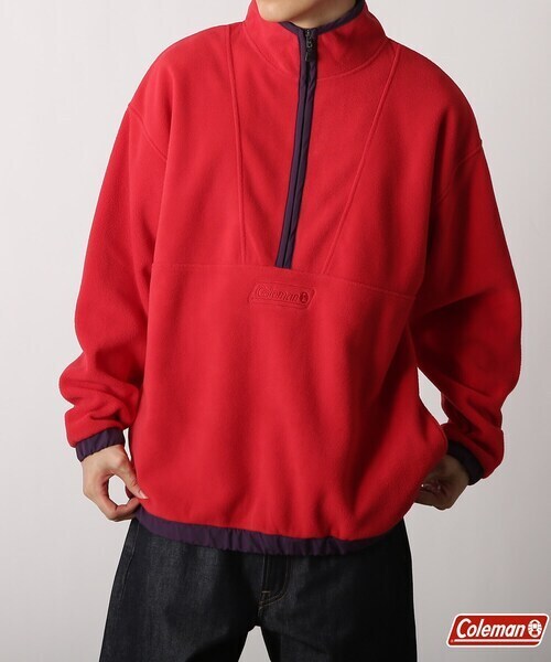 THE SHOP TK 【Coleman別注】レトロ配色ハーフジップマイクロフリース