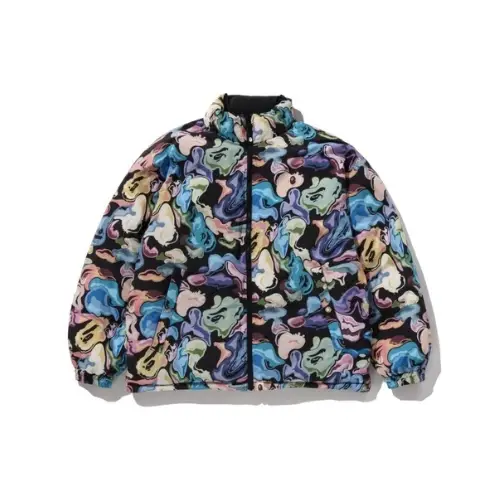 A BATHING APE ART CAMO REVERSIBLE DOWN JACKET