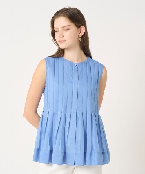 ANAYI ボイルプリーツペプラム ブラウス