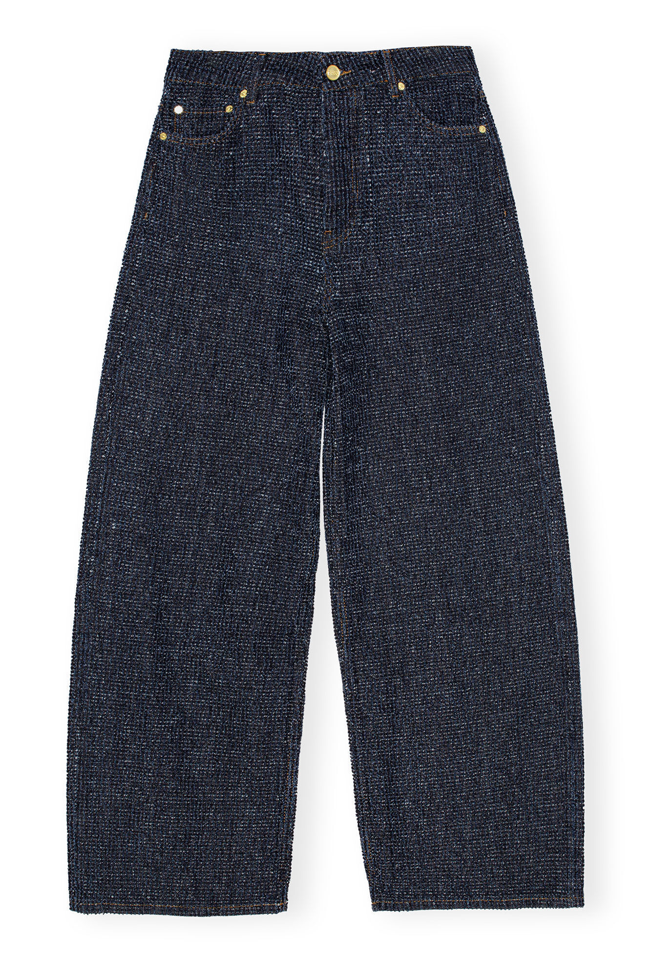 GANNI Dark Blue Fluffy Wide Jeans