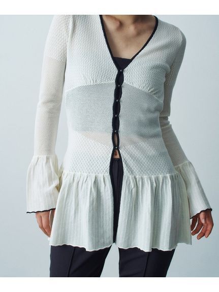 CODE A lace tunic cardigan