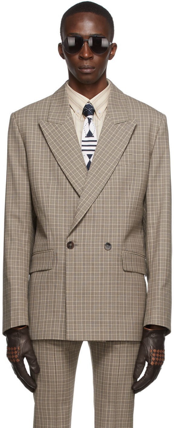 Ernest W. Baker Brown Virgin Wool Blazer