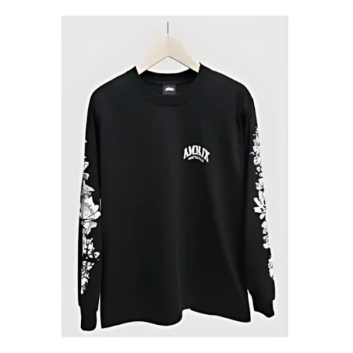 AMNJX 袖プリント長袖Tシャツ