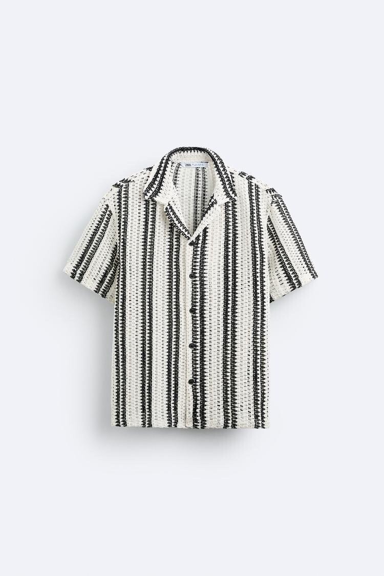 ZARA ストライプ テクスチャー シャツ
