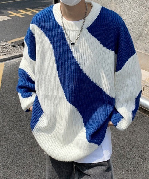 MGV バイカラーデザインニット