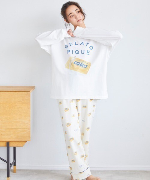 gelato pique BUTTER/PIE柄ロングパンツ