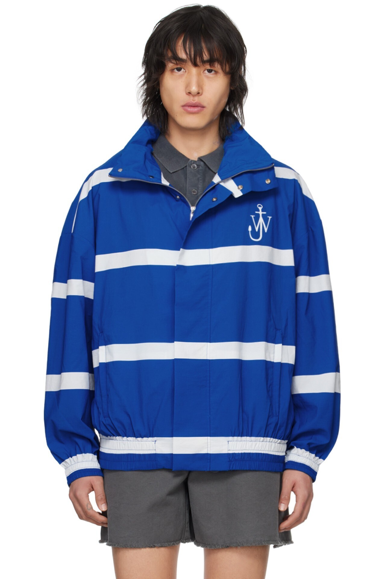 JW ANDERSON ブルー ボーダー トラックジャケット