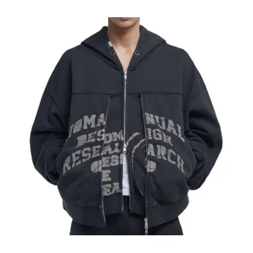 NOMANUAL OVERDYED D.F.L HOODED ZIP-UP