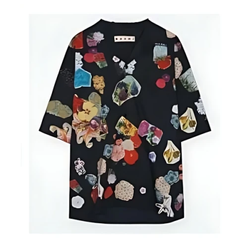MARNI ブラック フローラル シャツ
