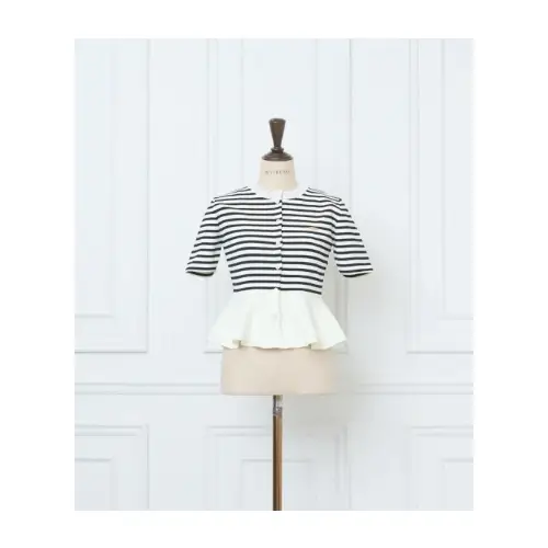MISTREASS Chiffon-trim peplum knit